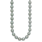 14k White Gold 8-9mm Grey Rice Freshwater Cultured Pearl 16 inch Necklace