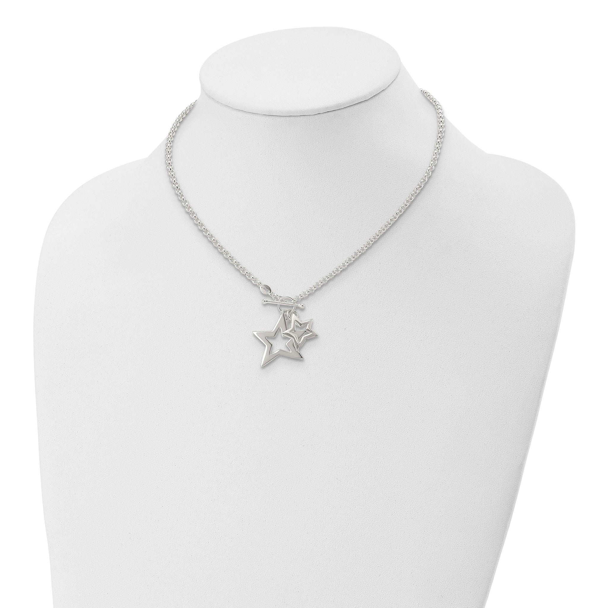 Sterling Silver Fancy Stars Necklace