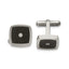 Polished Stainless Steel Enamel & CZ Cuff Links
