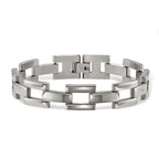Stainless Steel Polished Open Square Link Bracelet for Men