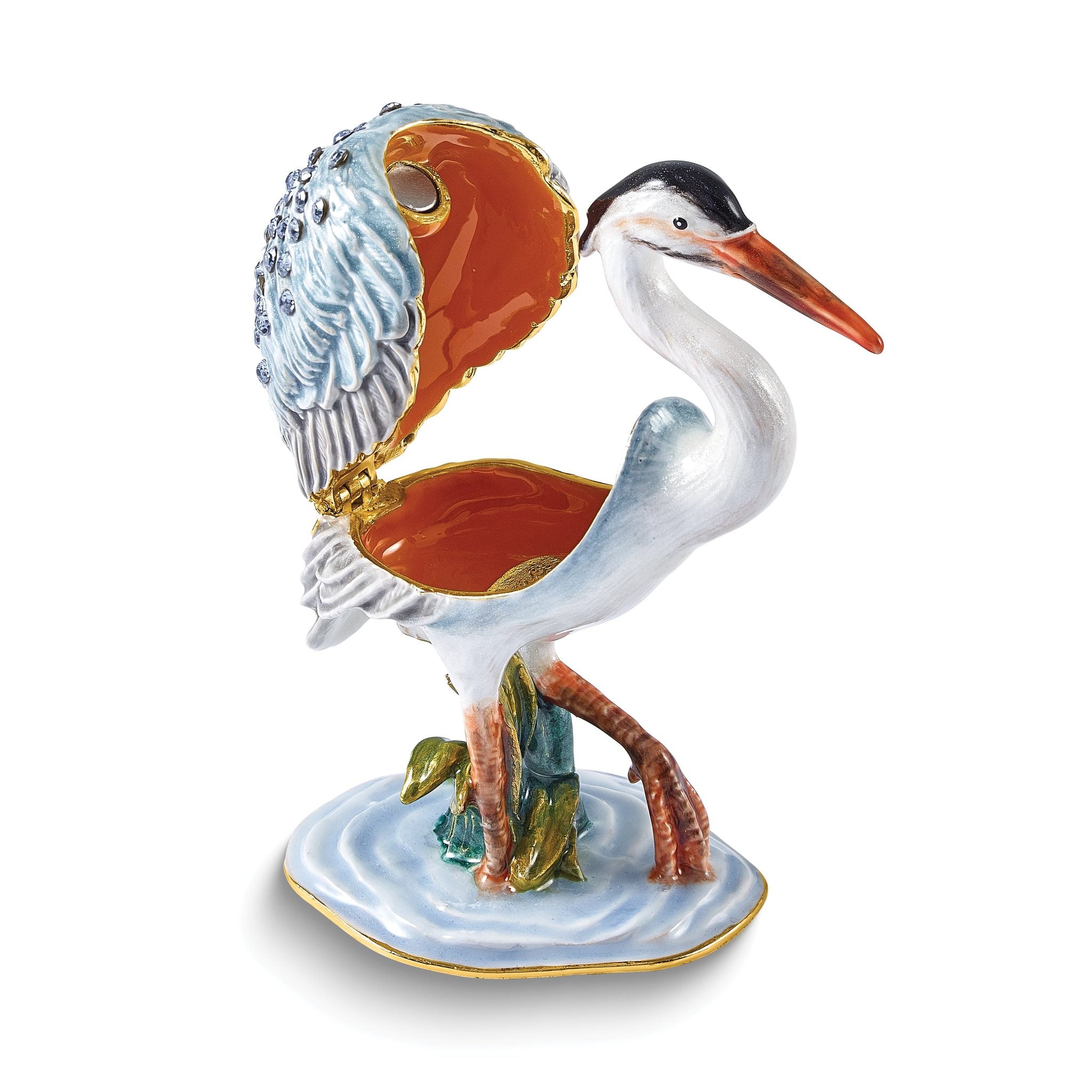 Luxury Giftware by Jere Bejeweled SHELDON Heron Trinket Box with Matching 18 inch Necklace Secondary image