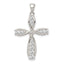 Sterling Silver CZ Cross Pendant with Rhodium Polish Elegant Design