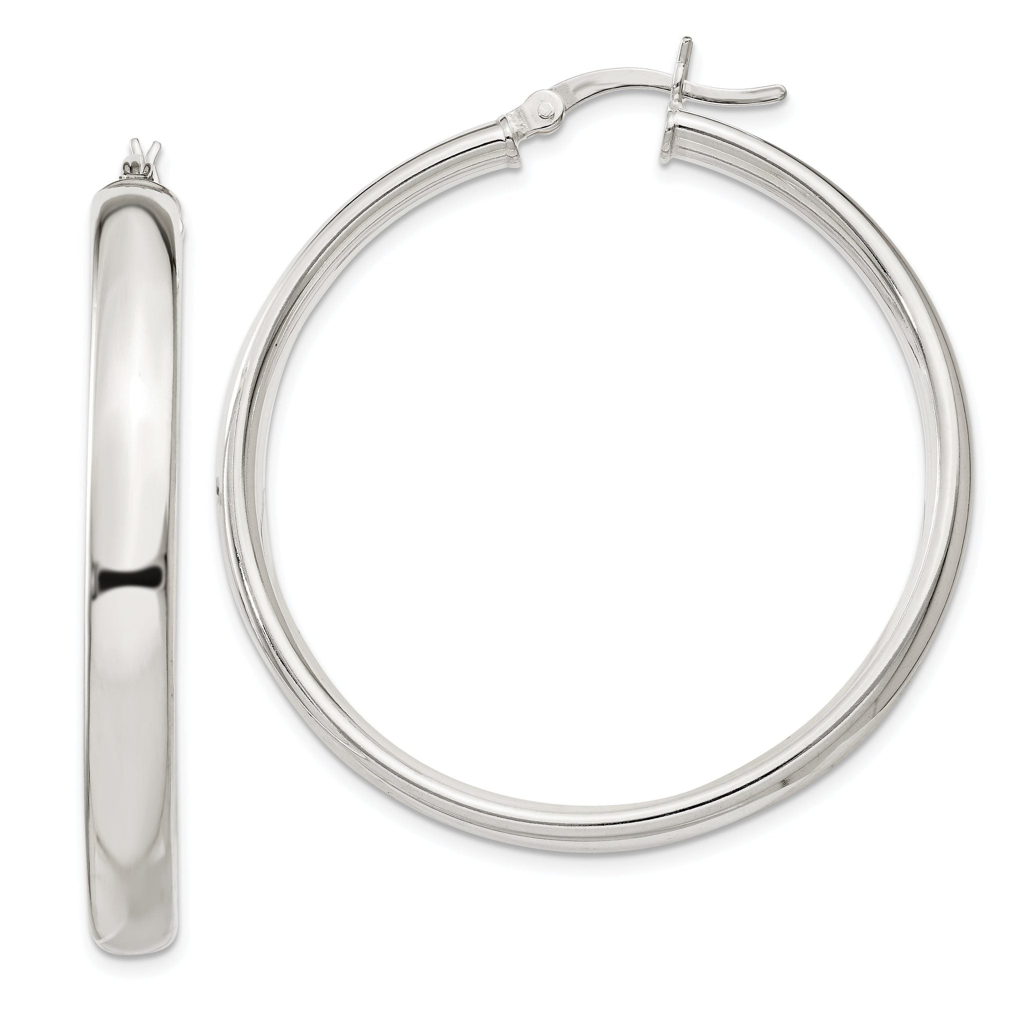 Sterling Silver 5x40mm Hoop Earrings Main image