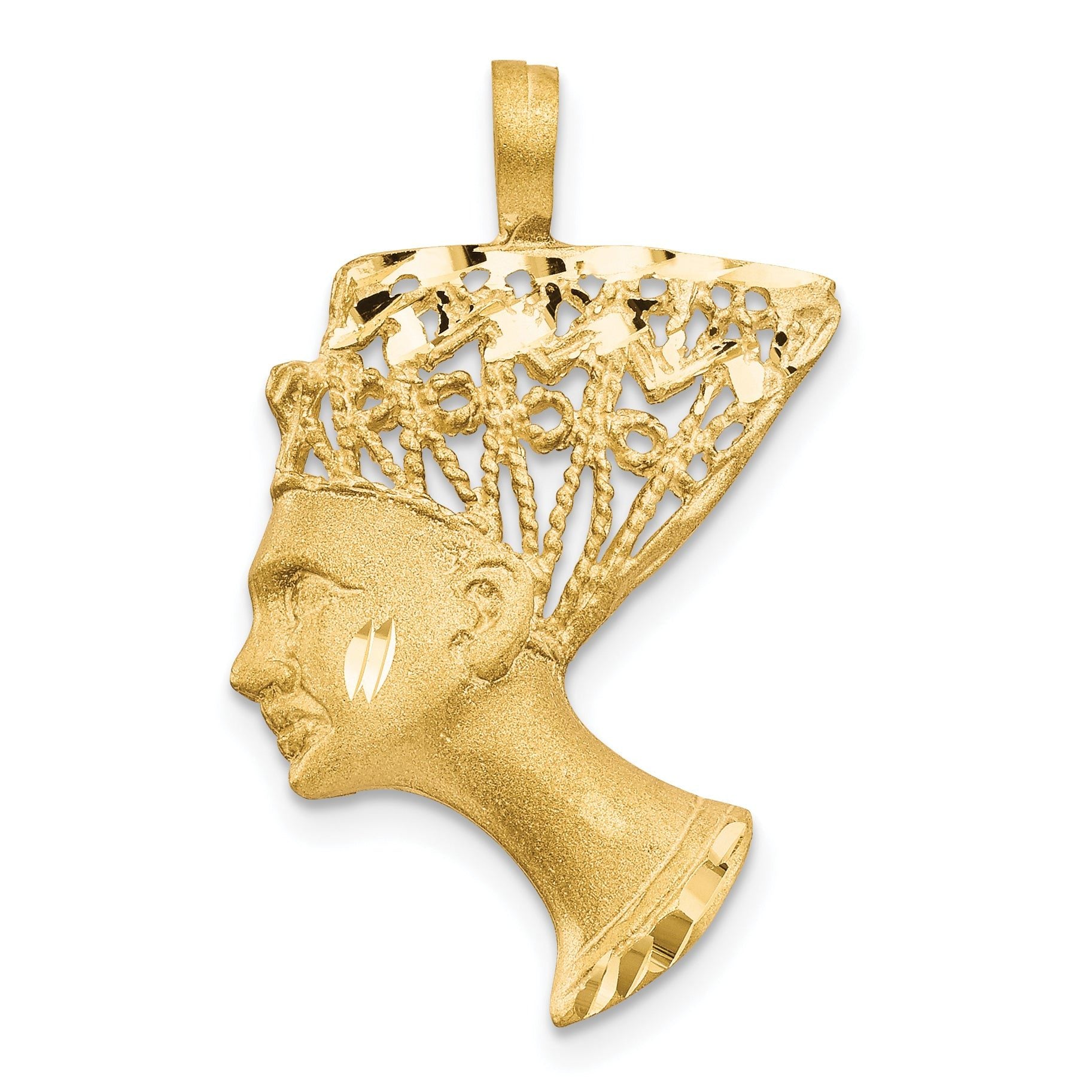 10K Gold Nefertiti Pendant with Polished Finish Solid & Elegant Main image
