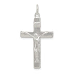 Sterling Silver 925 INRI Crucifix Pendant with Polished Anti-Tarnish Finish