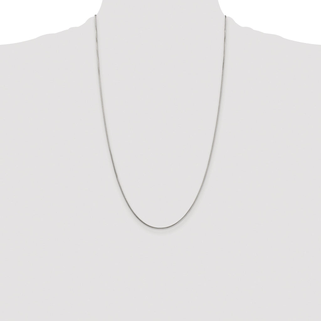 8-Sided Box Chain Necklace in Sterling Silver, 1mm