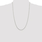 8-Sided Box Chain Necklace in Sterling Silver, 1mm