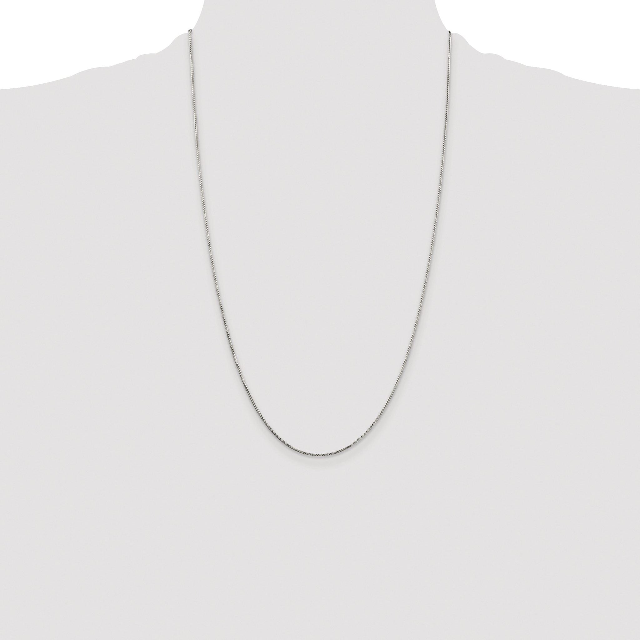 8-Sided Box Chain Necklace in Sterling Silver, 1mm