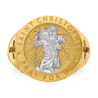 14K w/Rhodium Saint Christopher Ring