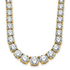 14k 50 7/8 carat Lab Grown Diamond VS+ F+ Complete Round 20 inch Graduated Tennis Necklace