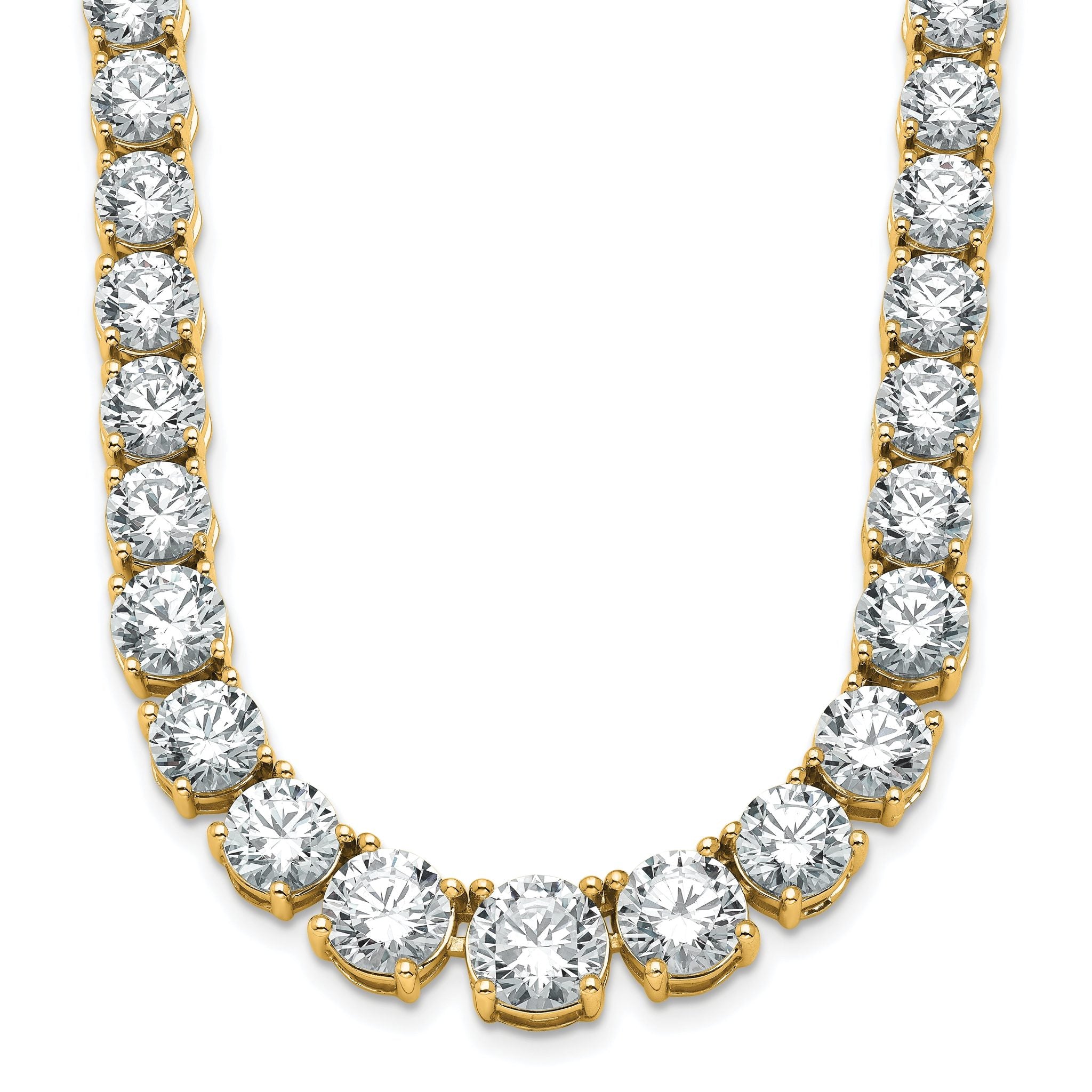 14k 50 7/8 carat Lab Grown Diamond VS+ F+ Complete Round 20 inch Graduated Tennis Necklace