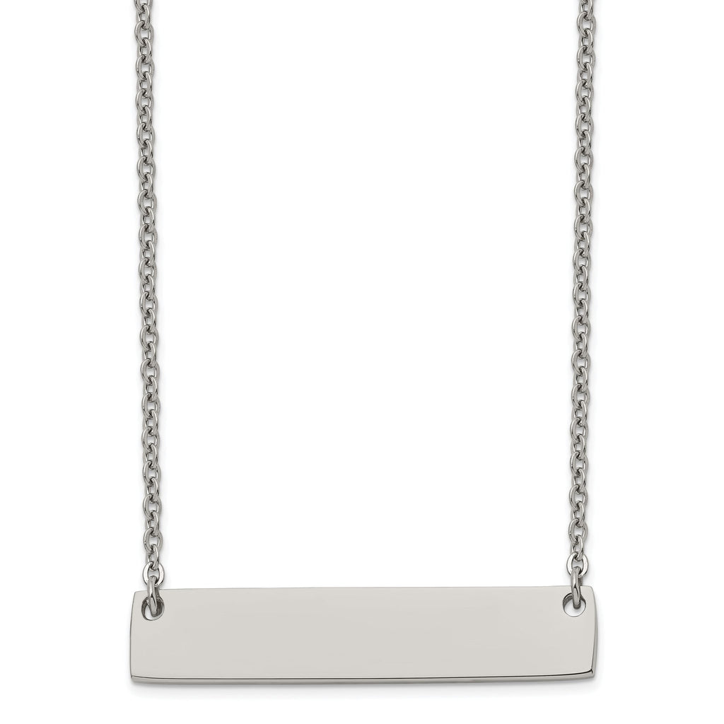 Polished Bar Necklace in Titanium