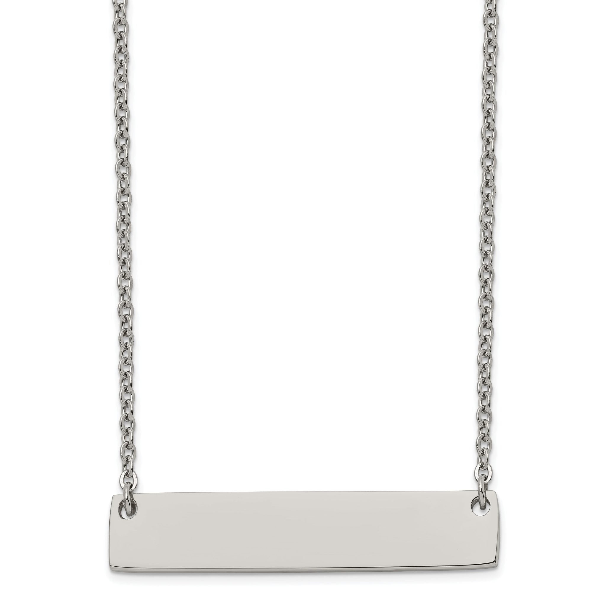 Polished Bar Necklace in Titanium