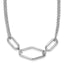 SS RH-plat Polish/Dia-cut Fancy 2-strand w/2in ext. Necklace