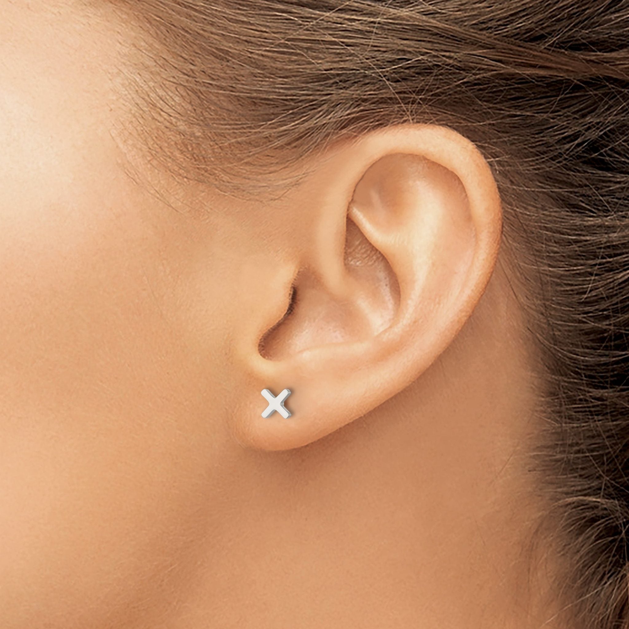 Stainless Steel Polished Button Earrings