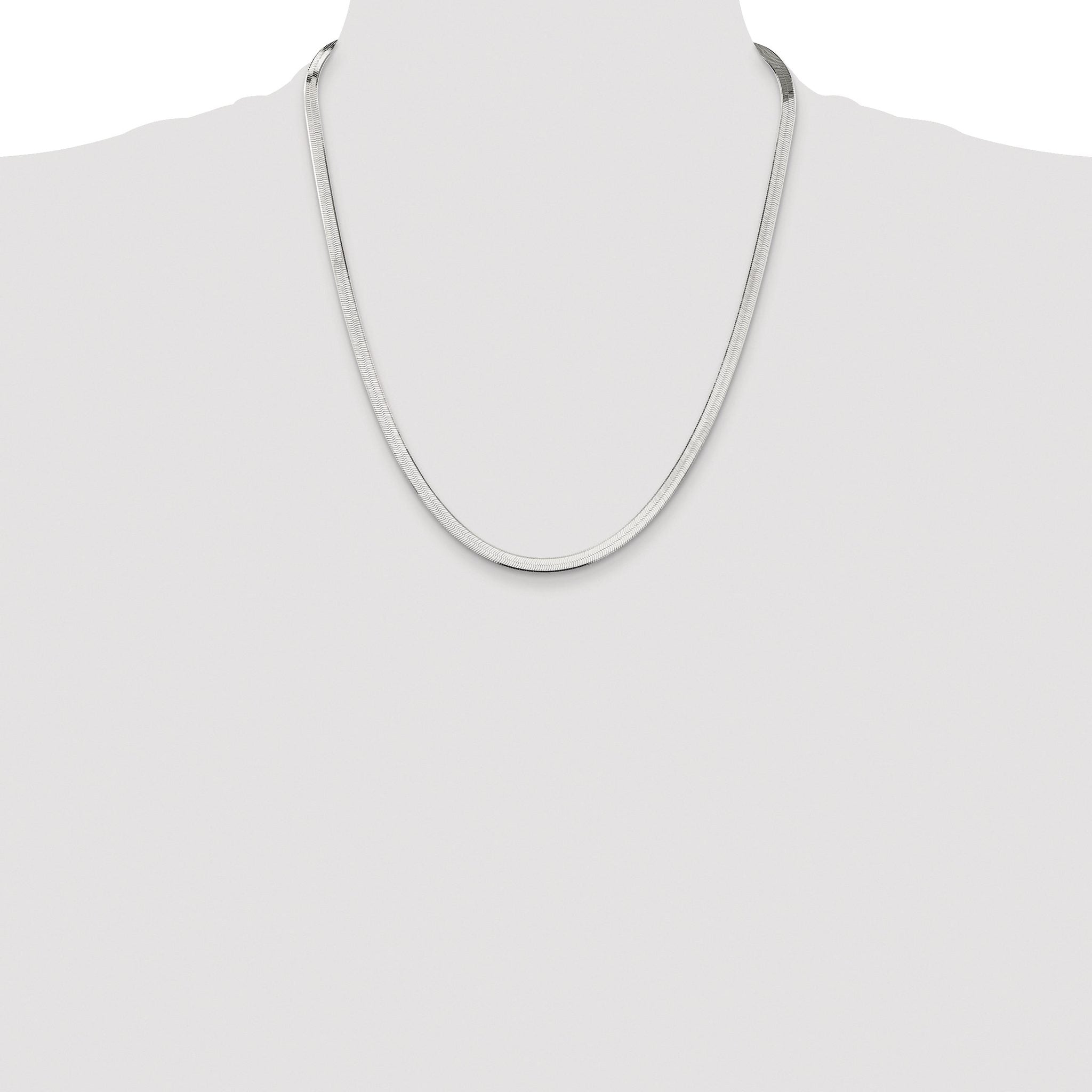 Magic Herringbone Chain Necklace in Sterling Silver, 4.5mm