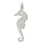 Sterling Silver Seahorse Pendant with Hammered Polished Finish for Men