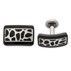 Cobblestone Cuff Links in Black Titanium & Silver by Edward Mirell