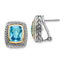 Swiss Blue Topaz Sterling Silver Earrings with 14K Gold Accents, Antique Style