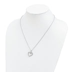 Brilliant Embers Sterling Silver Rhodium-plated 21 Stone 18 inch Micro PavÃƒÆ’Ã†â€™Ãƒâ€šÃ‚Â¢ÃƒÆ’Ã‚Â¢Ãƒâ€šÃ¢â‚¬Å¡Ãƒâ€šÃ‚Â¬ÃƒÆ’Ã¢â‚¬Â¦Ãƒâ€šÃ‚Â¡ CZ Polished Heart Necklace with 2 Inch Extender