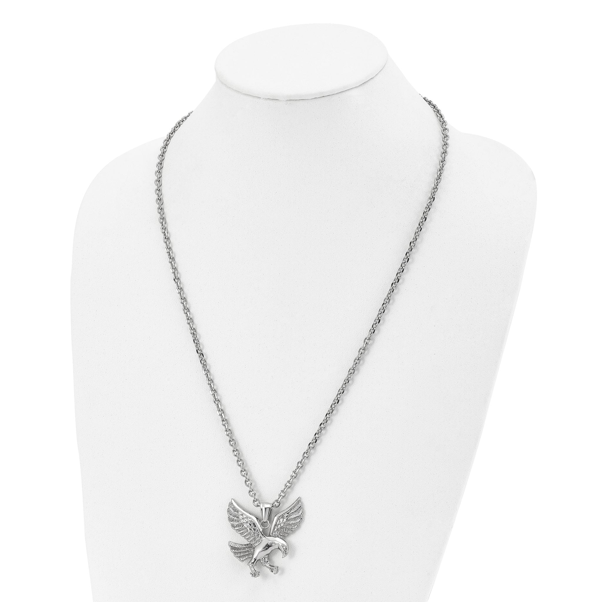 Chisel Stainless Steel Polished Eagle Pendant on a 24 inch Cable Chain Necklace Secondary image