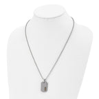Sophia Jewelers Titanium Engravable Dog Tag Necklace 22 Polished Gold Tone