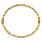14K Polished and Textured Hinged Bangle