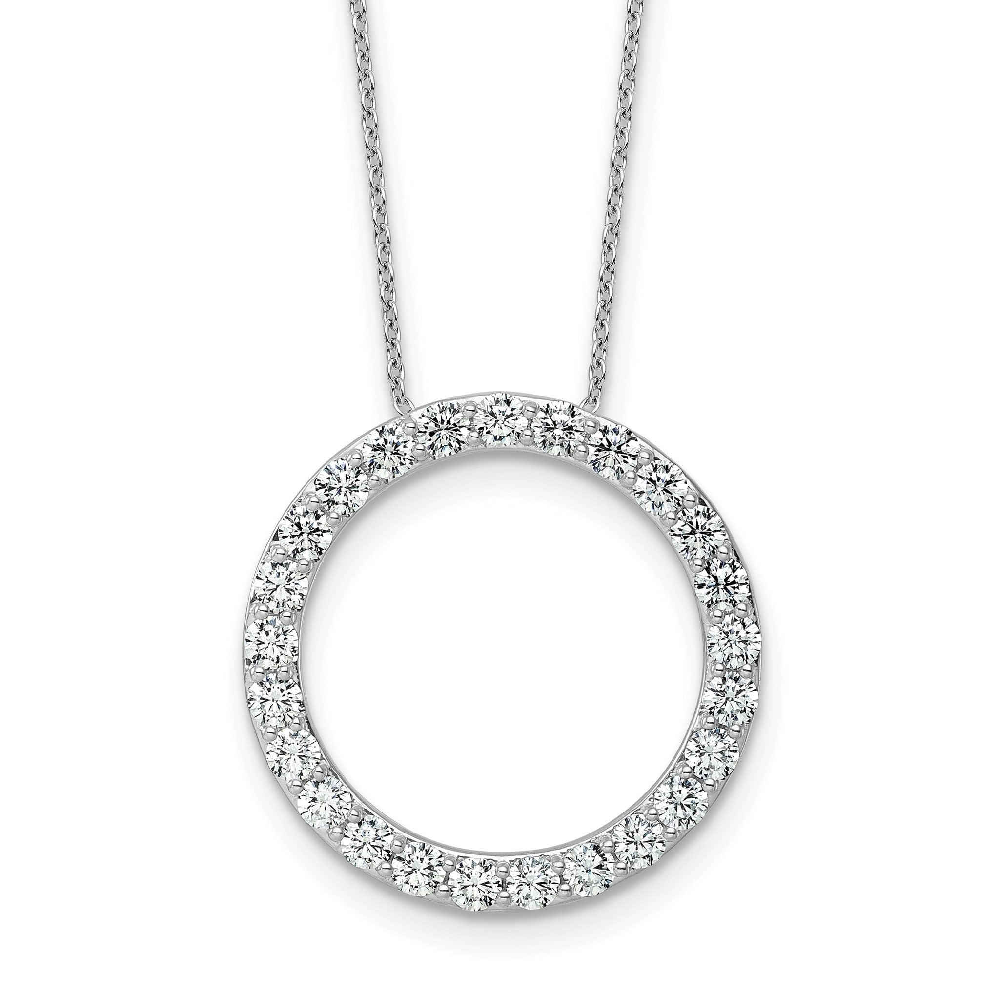14k White Gold 2 carat Lab Grown Diamond VS+ F+ Complete 18 inch Circle Slide Necklace Main image