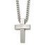 Chisel Stainless Steel Brushed and Polished Cross Pendant on a 20 inch Curb Chain Necklace