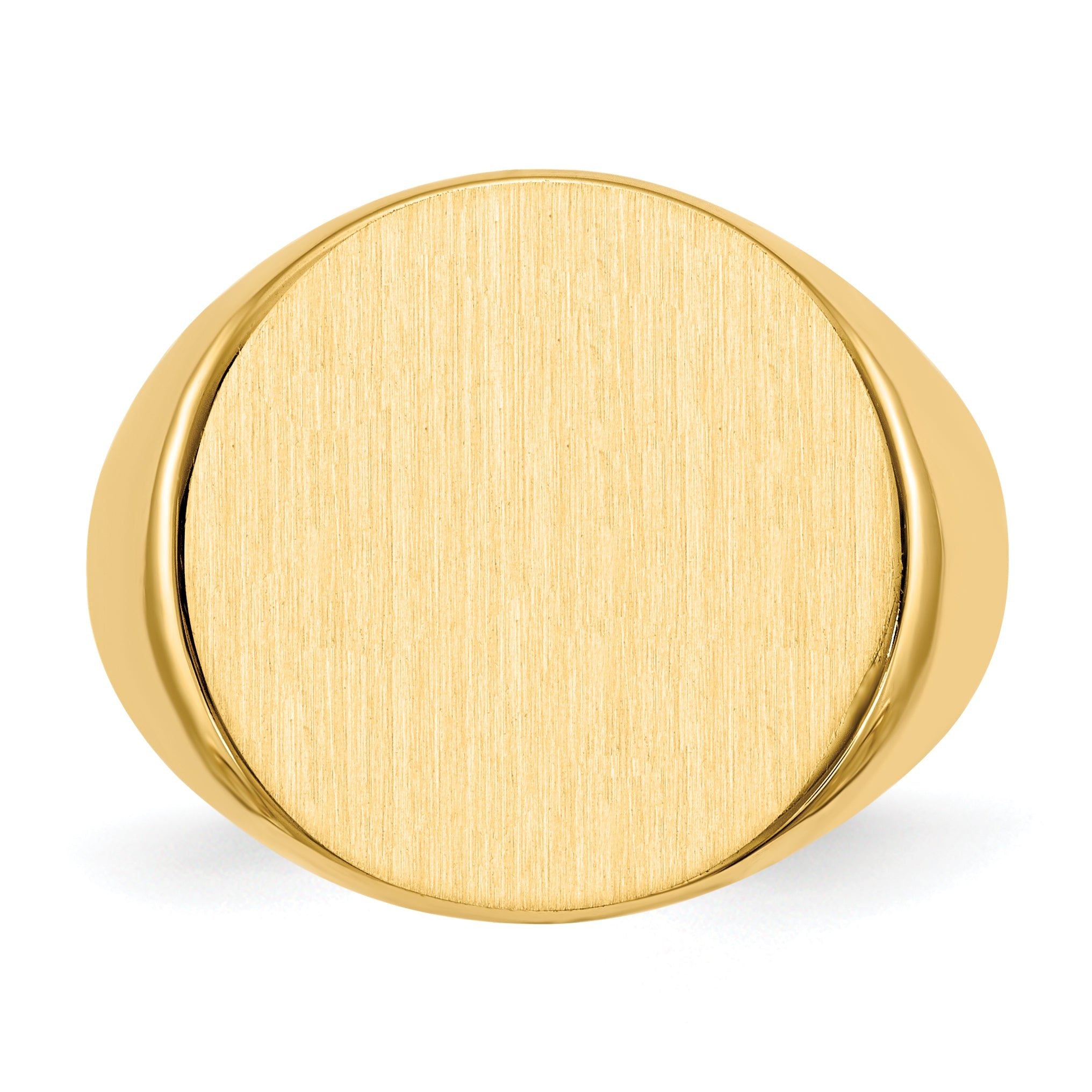 14k 18.0x17.5mm Closed Back Mens Signet Ring