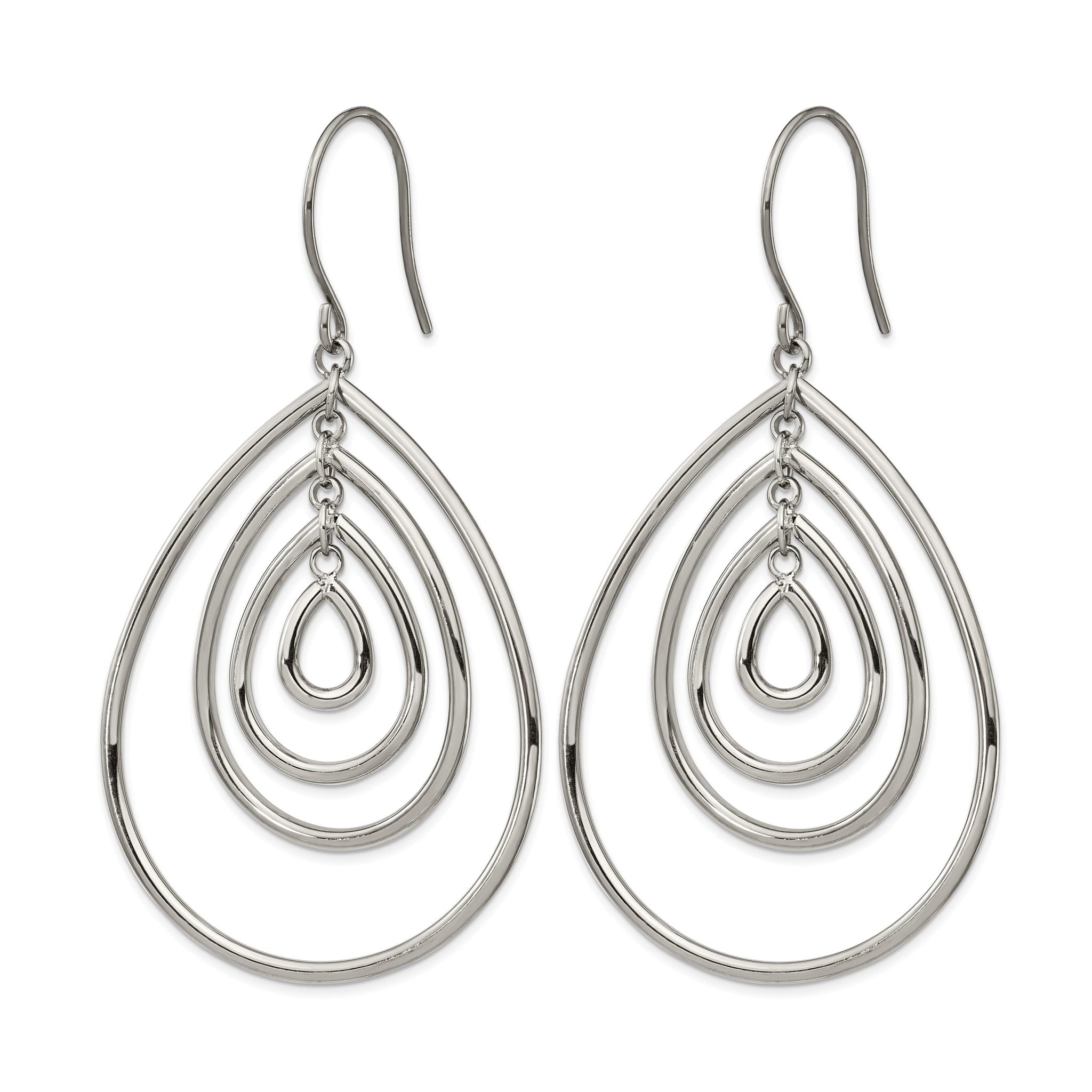 Stainless Steel Polished Drop Dangle Earrings for Women Secondary image