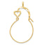 10K Gold Heart Charm Holder with Polished Finish 40mm Elegant Design
