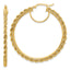 14k Polished and D/C Rope 2.95mm Hoop Earrings