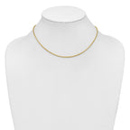 14K 5.5 inch 1.75mm Diamond-cut Rope with Lobster Clasp Chain