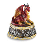 Luxury Giftware by Jere Bejeweled KAI Red Dragon Trinket Box with Matching 18 inch Necklace