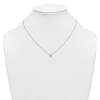 14k White Gold 1/2 carat Lab Grown Diamond VS+ F+ Princess Complete 18 inch Four Prong Pendant Necklace