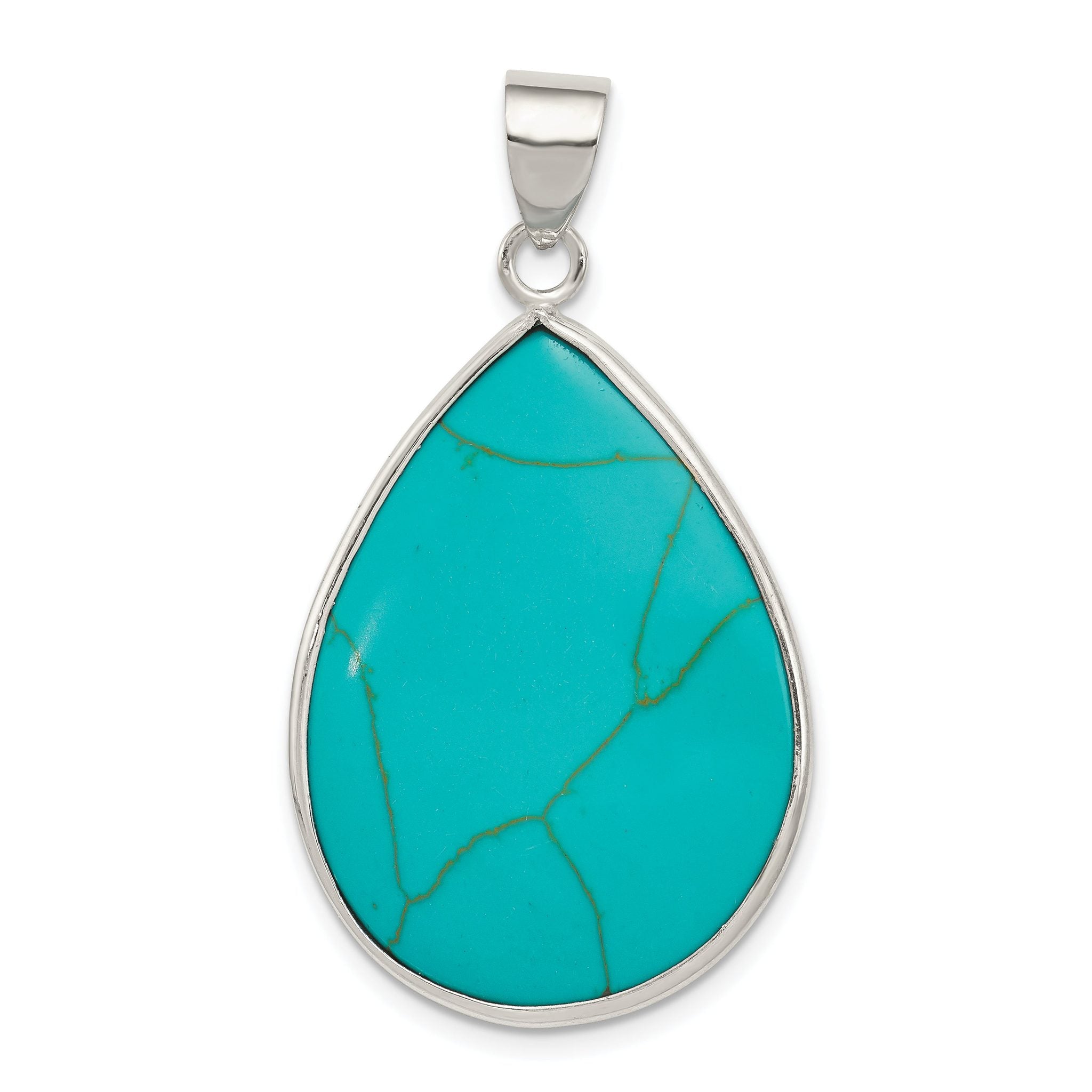 Sterling Silver Teardrop Turquoise Pendant Main image