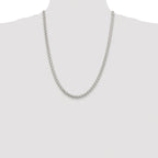 Sterling Silver Rhodium-plated 5mm Round Spiga Chain
