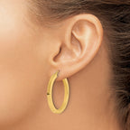 10k 3mm Polished Square Hoop Earrings