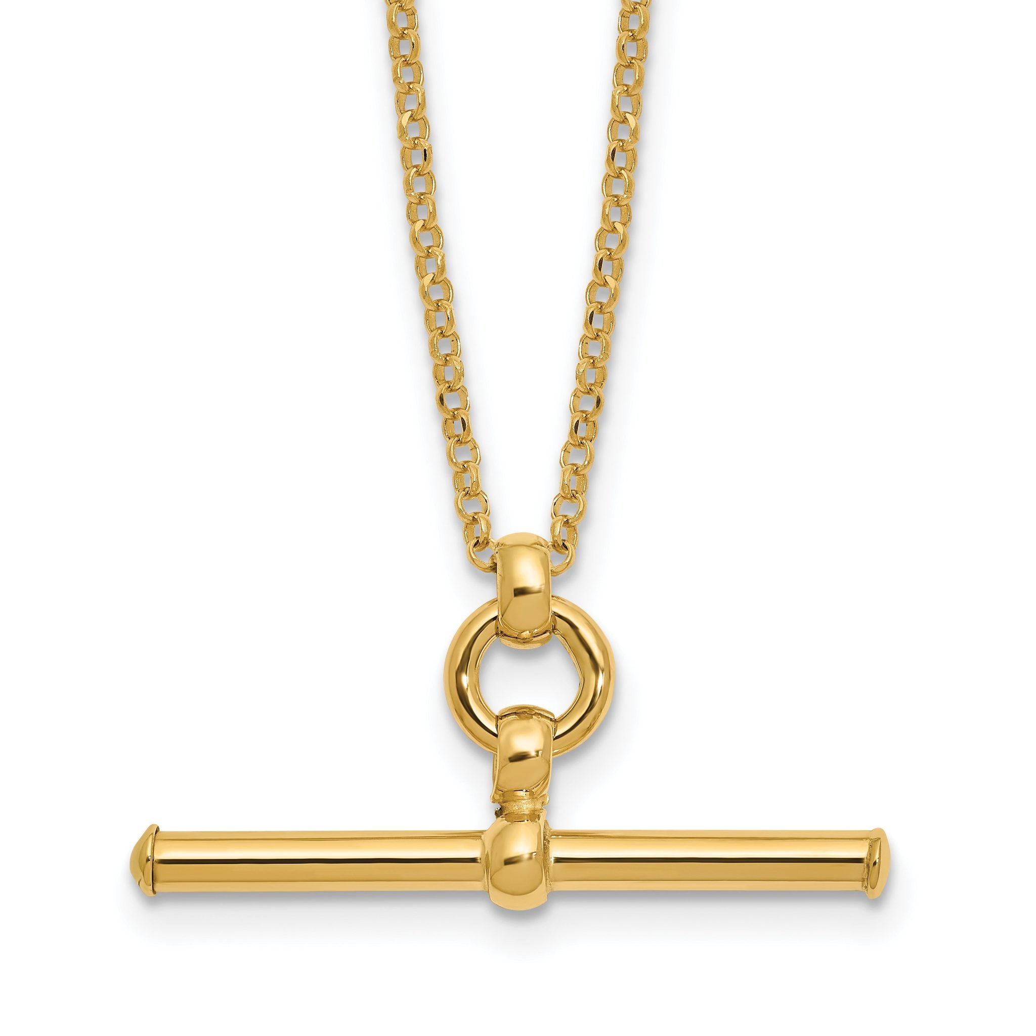 14K Polished Bar w/1.5in ext. Necklace Main image
