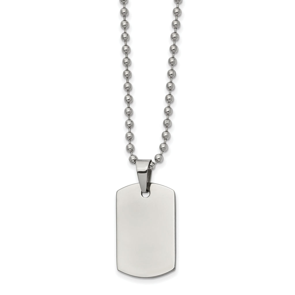Reversible Dog Tag Necklace in Stainless Steel