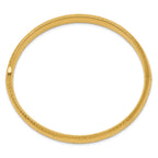 14K Gold Hinged Bangle Bracelet with Hammered Diamond-Cut Finish