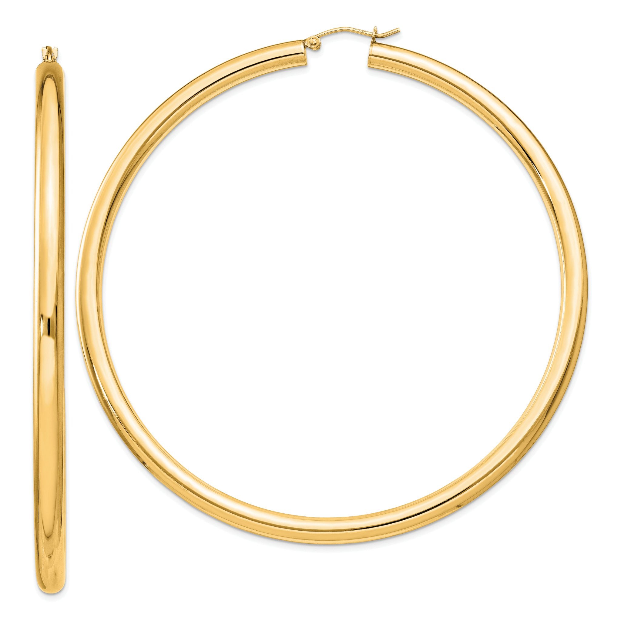 Sterling Silver Flash Gold-plated 4mm Round Hoop Earrings Main image