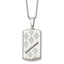Black CZ Dog Tag Necklace in Stainless Steel
