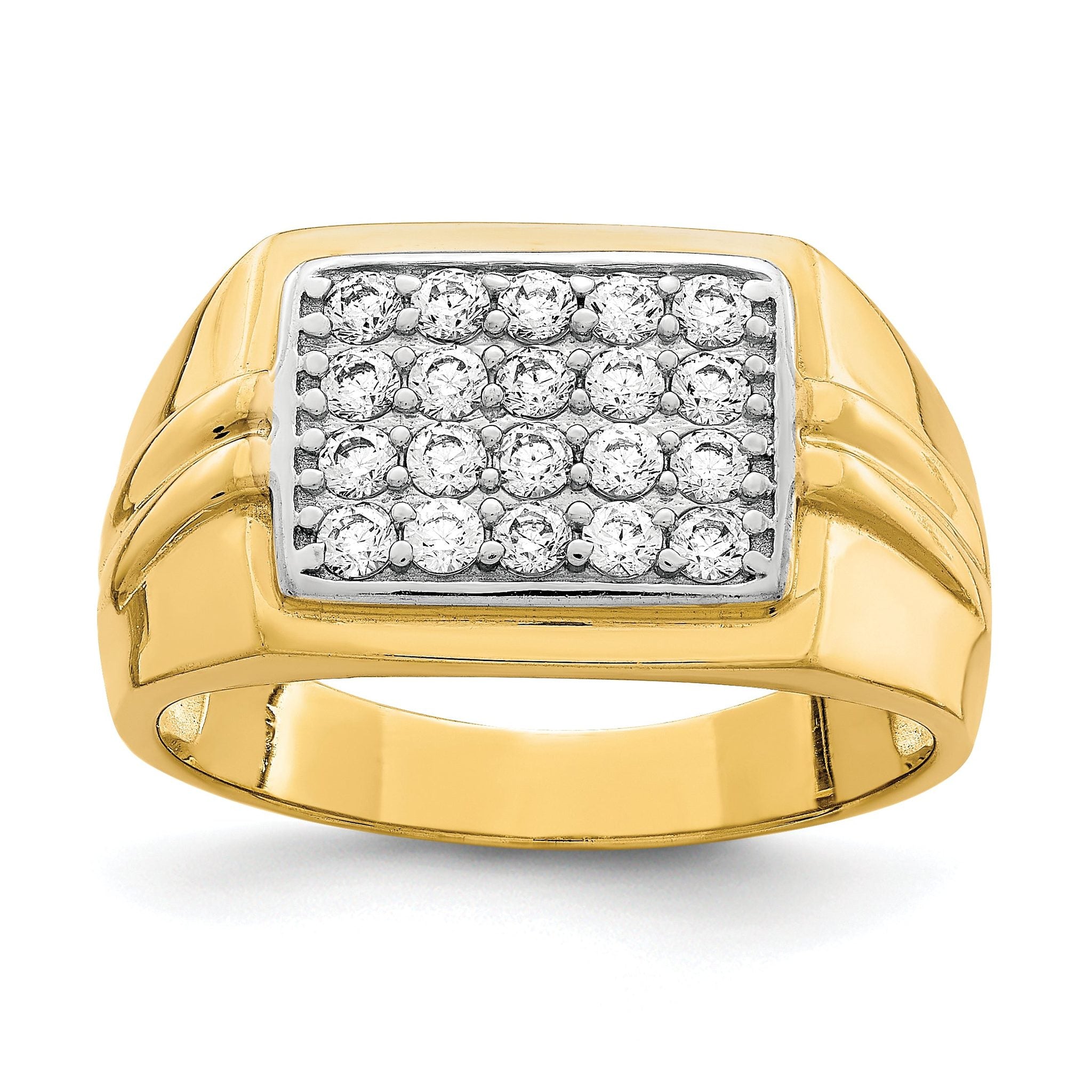 10K WithRhodium CZ Mens Ring Main image