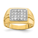 10K WithRhodium CZ Mens Ring