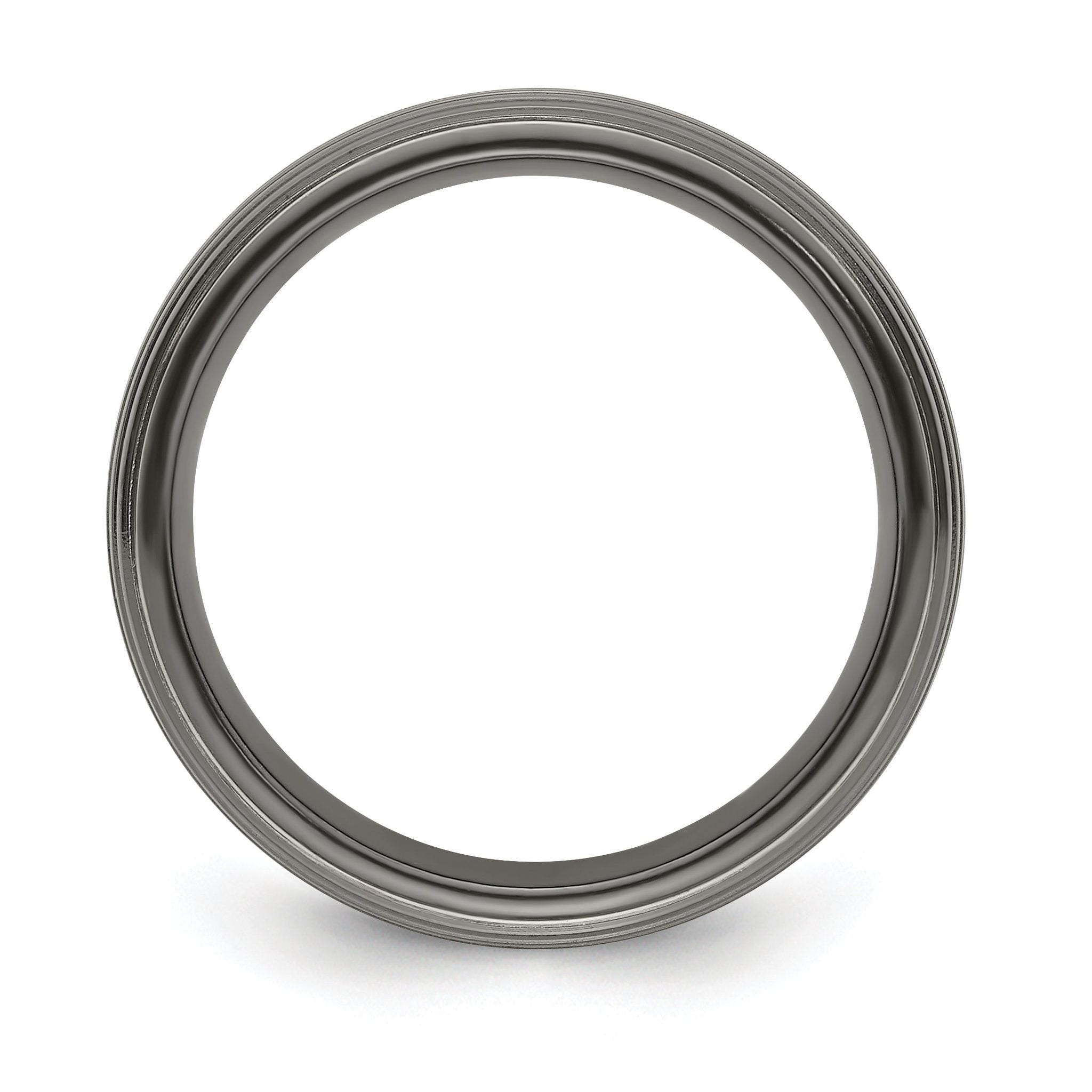 Edward Mirell Titanium Wedding Band with Grooved Edge and Engravable Finish Secondary image