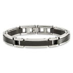 Stainless Steel Polished Black IP-plated Link Bracelet for Men