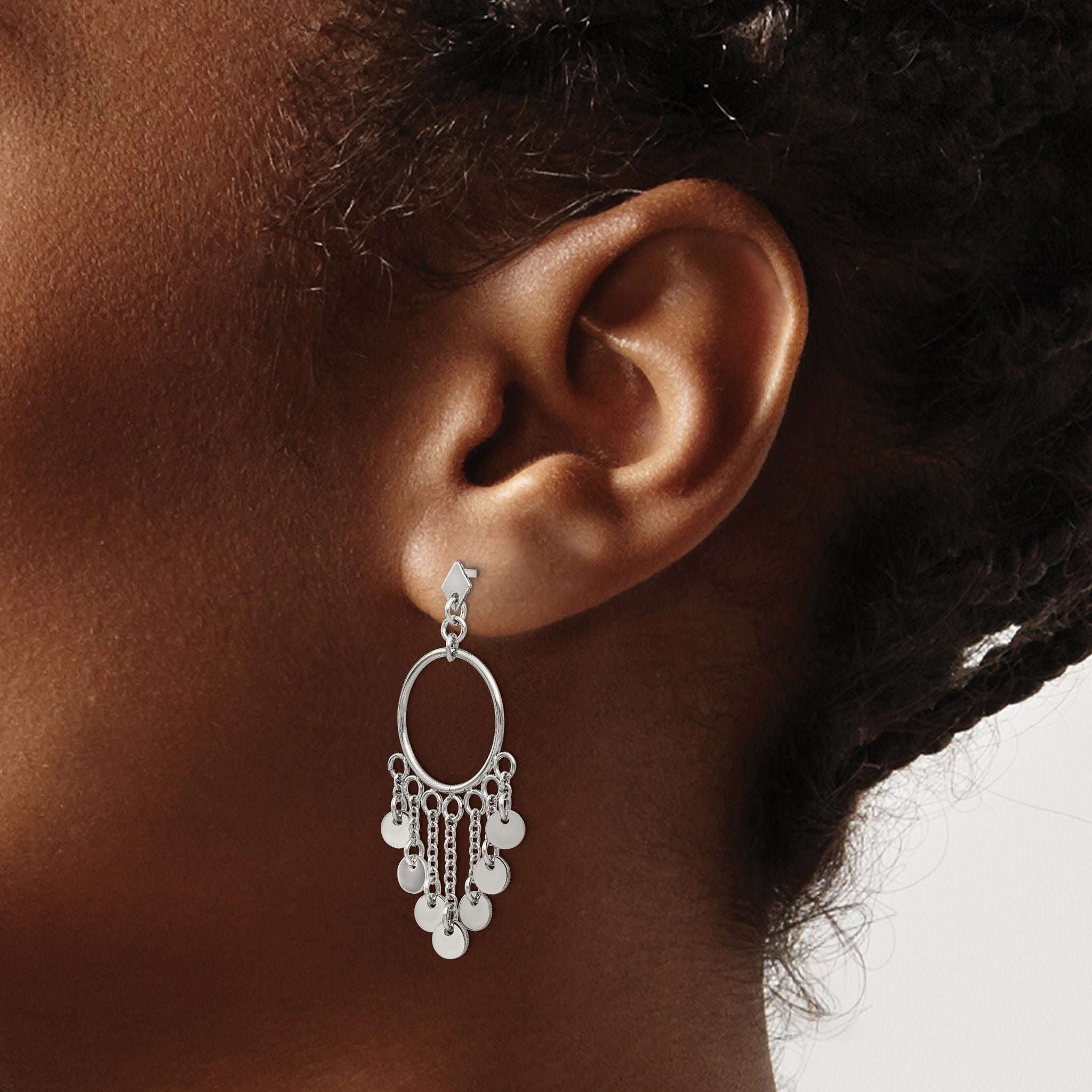 Stainless Steel Polished Drop Dangle Earrings for Women