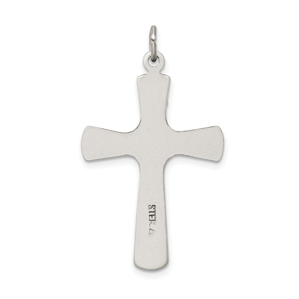 Sterling Silver 925 Crucifix Pendant with Satin Antiqued Finish
